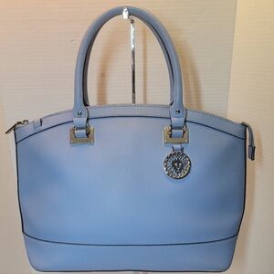 Anne Klein Women's  Baby Blue Recruits Dome Satchel Handbag.
